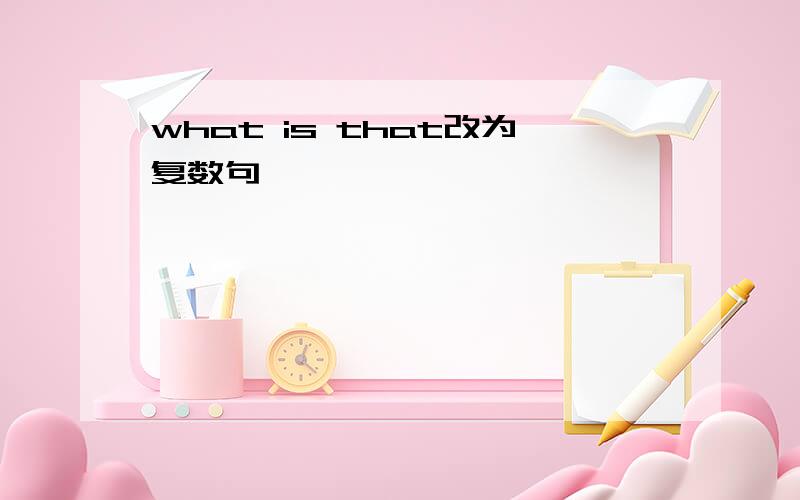 what is that改为复数句