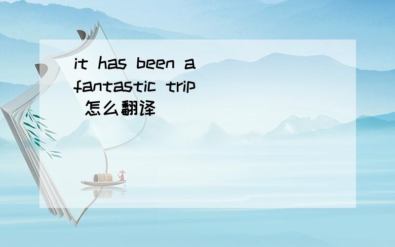 it has been a fantastic trip 怎么翻译