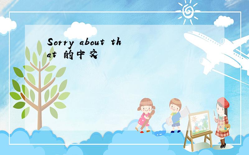 Sorry about that 的中文