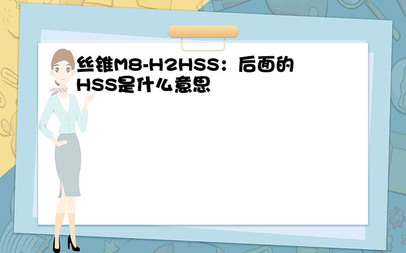 丝锥M8-H2HSS：后面的HSS是什么意思