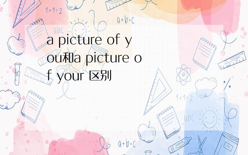 a picture of you和a picture of your 区别