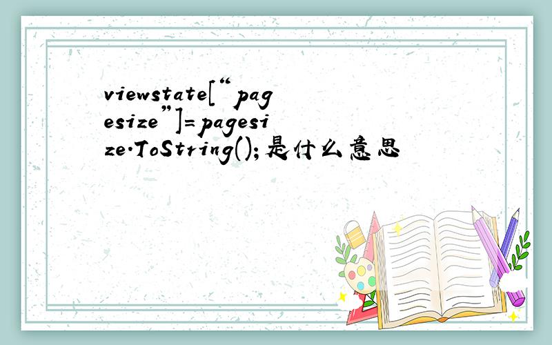 viewstate[“pagesize”]=pagesize.ToString()；是什么意思