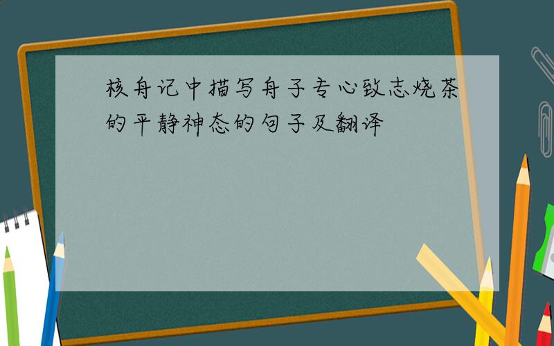 核舟记中描写舟子专心致志烧茶的平静神态的句子及翻译
