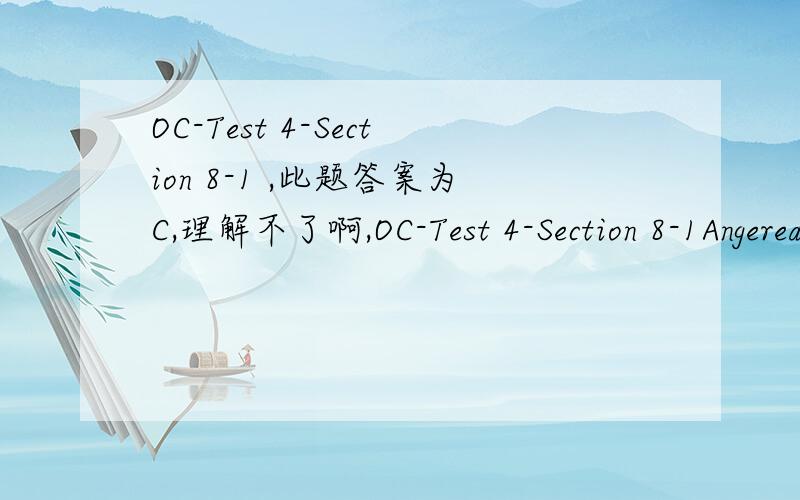 OC-Test 4-Section 8-1 ,此题答案为C,理解不了啊,OC-Test 4-Section 8-1Angered that the book arrived in the mail in such a shabby condition,Elliot insisted that the bookseller replace it with ______ copy.(A)\x05an imitation (B) an authentic (C)