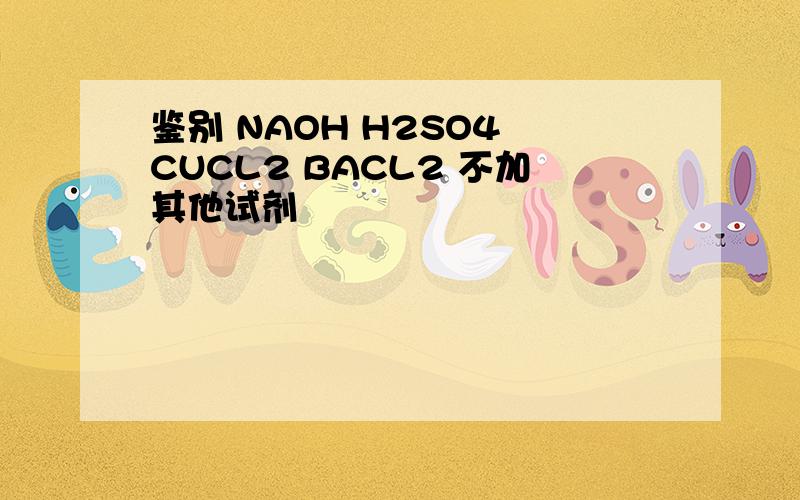 鉴别 NAOH H2SO4 CUCL2 BACL2 不加其他试剂