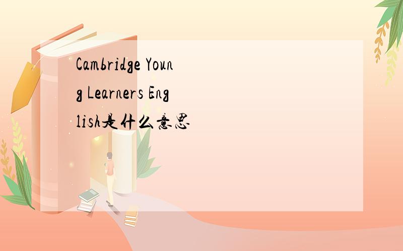 Cambridge Young Learners English是什么意思