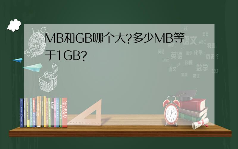 MB和GB哪个大?多少MB等于1GB?