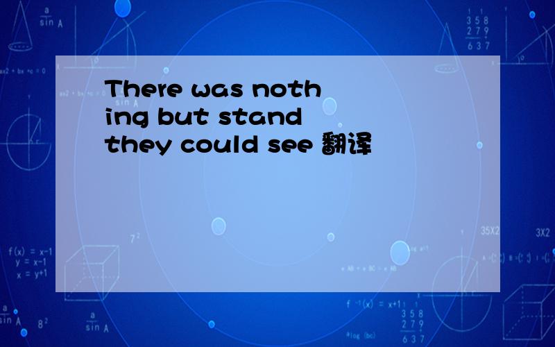 There was nothing but stand they could see 翻译