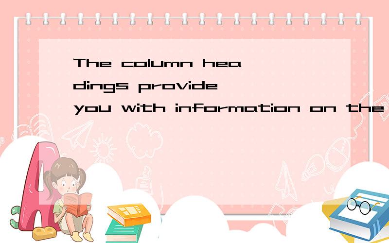 The column headings provide you with information on the reques这句话要怎么翻