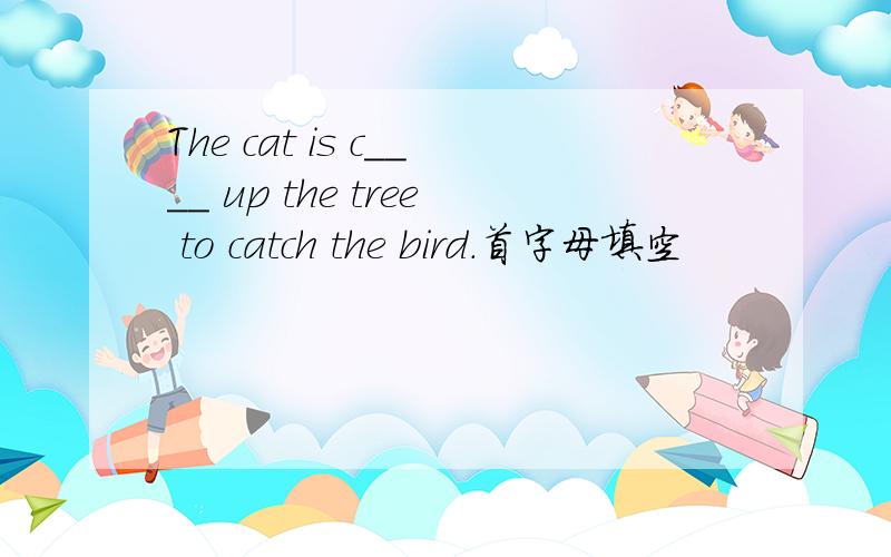 The cat is c____ up the tree to catch the bird.首字母填空