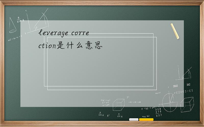 leverage correction是什么意思